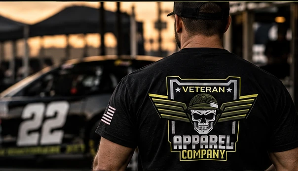 Veteran Apparel Company shirt at the race track