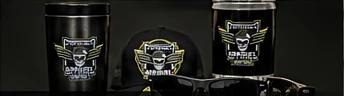 Tumblers, hats and sunglasses